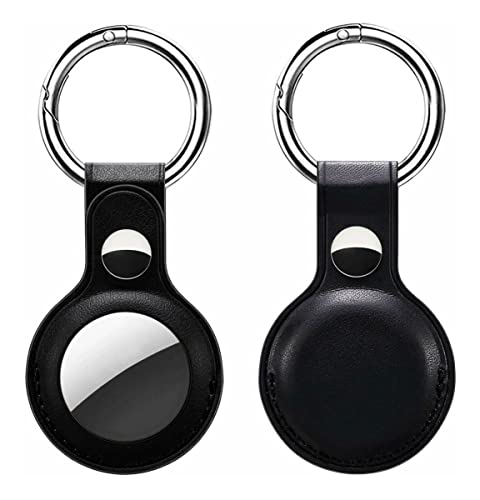 Chaveiro Case Couro Proteção Capa Compatível com AirTags (Preto)