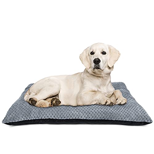 INVENHO Dog Bed Crate Pad Dog Beds for Small Medium Large Dogs Pet Bed Pad for Kennels Washable Ultra Soft Non-Slip Bottom Dog Mat Bed Cat Sleeping Beds Mattress Crate Beds (Grey, 40