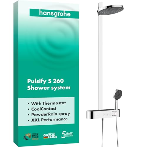 Hansgrohe Pulsify S Water-Saving Shower System Shower Head 260 Mm Shower Set With Thermostat Economy Shower Head EcoSmart Hose Shower Rail Rain Shower Overhead Shower With 1 Jet Type Chrome product thumbnail 8