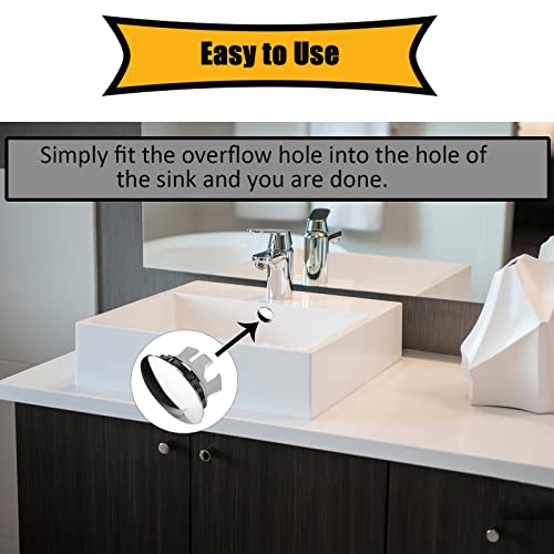 2 Stück Metall Überlauf Abdeckung, Waschbecken Überlauf Abdeckung, Anti-Aging Rostschutz Spülbecken Überlauf Abdeckung, für 22-24 mm/0,86-0,94 Zoll Durchmesser von Waschbecken