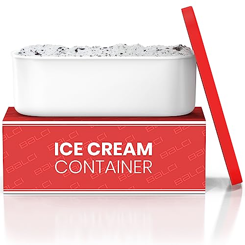 BALCI 2 Quart Ice Cream Container - Freezer Tub (Red)