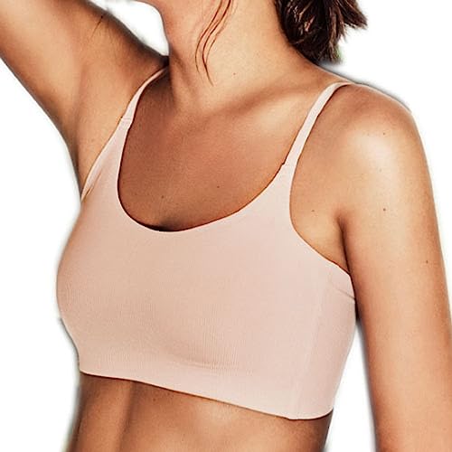 Selmark - 10630 Sujetador Top Mujer con Relleno y sin Aros Microfibra canalé Color: Maquillaje Talla: 1