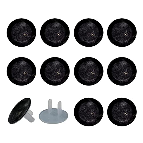 24 Pack Child Proof Electrical Protector Safety Caps Baby Proofing Outlet Plug Covers Kitty Animal Pet Black Pattern #TOP2