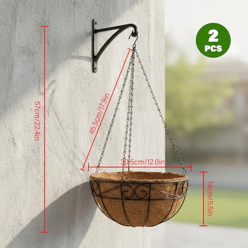 Pots suspendus d'extérieur pour balcon et véranda avec chaîne en métal
