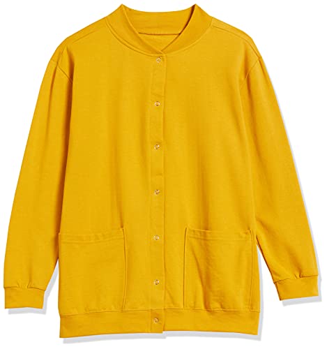 Image of AmeriMark Women Fleece Snap Button Cardigan Sweatshirt Coat - Ladies Soft Lightweight Warm Long Sleeve Jacket with Pockets
