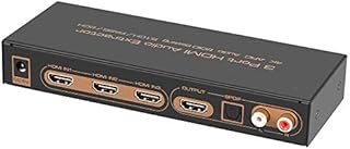 iArk 3x1 HDMI Switch with TOSLINK Optical SPDIF & RCA L/R Audio Out, 3 Port HDMI Audio Extractor Splitter with Remote, Supports ARC, 4kx2k@30hz, Full 3D, 1080P