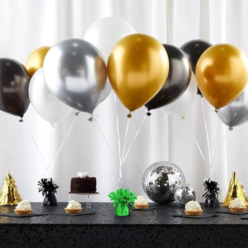 Image of Unique Industries Fringe Foil Balloon Weight, 4.5 inch x 2.25 inch, Green (Pack of 2)