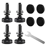 Tahikem 4 Sets Leveling Feet, M10 Furniture Levelers, Adjustable Table Feet with Tee Nut Kit, Heavy Duty Table Leg Leveler, Self Leveling Foot Screw on Machine Chair Furniture Cabinet Sofa - Black