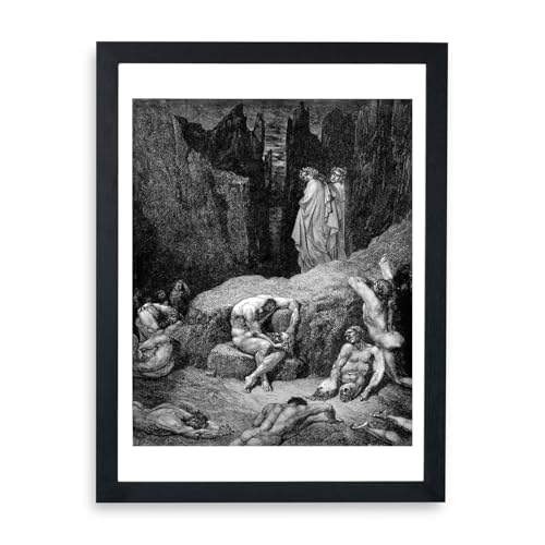 Dante's Inferno Gustave Doré affiche encadrée pour habiller un grand mur vide avec élégance