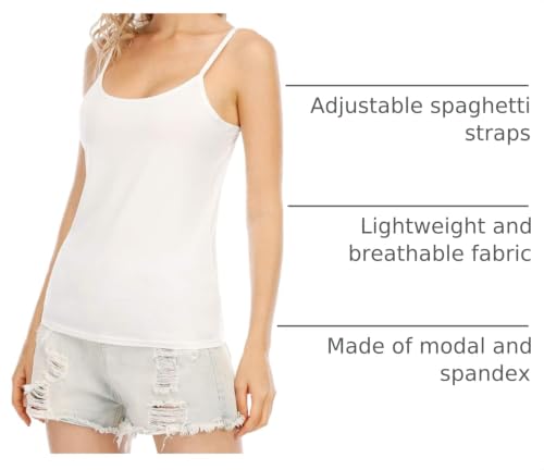 Image of Orrpally Basic Cami Tank Tops Women Lightweight Camisole Stretch Tank Top Adjustable 4-Pack