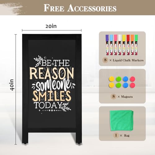image for AMUSIGHT Wooden A-Frame Sign, Magnetic 40