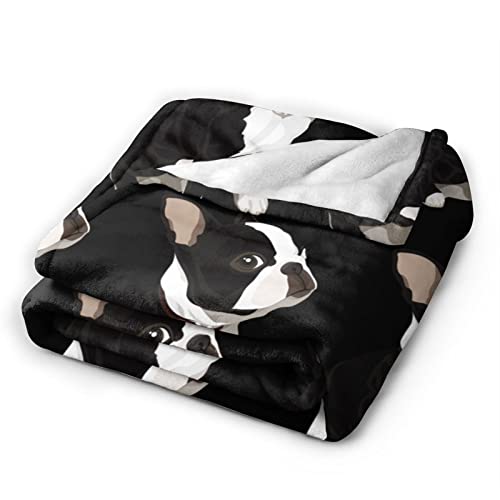 Wisedeal Cute Bulldog Dog Animal Theme Comfort Flannel Throw Blanket, Pet Dog Pattern Daughter Mom Friend Aunt Lover Dog Women Blanket Gift For Couch Sofa Chair Bed Office Decor 50"X 60" #TOP2
