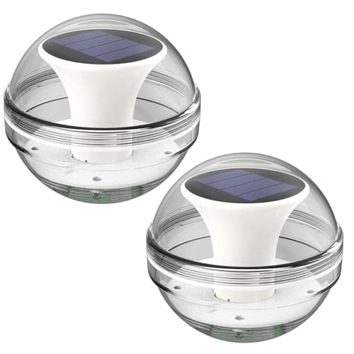Solar Schwimmende Pool Licht Schwimmende Poolleuchten LED Solarleuchten Außen Wasserdicht Teichbeleuchtung Solarkugel Rgb Multi Mehrfarbige für Schwimmbad,Pool,Teich,Brunnen,Wasserparks, 2 Stück