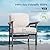 SUNSHINE VALLEY HDPE Outdoor Patio Furniture 4-Piece Set, All Weather Modern Patio Conversation Sets with Wood-grain Extended Table, Outdoor Patio Couch Set, Black Frame with Beige 4.7" Thick Cushions
