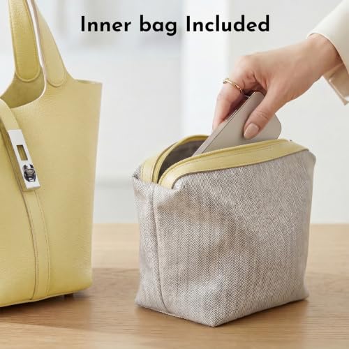 Image of Tote Bag for Women Vegan Leather Bucket Purse for Women Top Handle Handbag Shoulder Bag with Detachable Small Purse