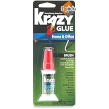 Krazy Glue Home & Office Brush On Super Glue, Brush Applicator, 5 Grams 2 Pack