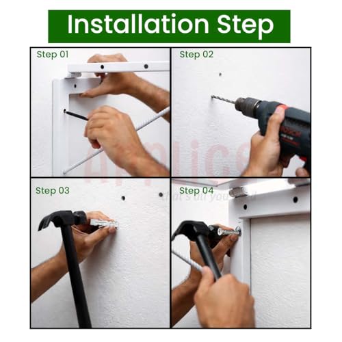 Image of APPLICE Metal Wall Mounted Foldable Cloth Drying Stand for Balcony - Heavy Duty 5 Layer (40 Feet Rope) | Wall Mount Cloth Drying Stand | Clothes Drying Hanger Stand (L Shape)
