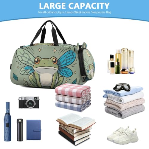 Bolsa de lona para niños estilo cottagecore con compartimento de zapatos 5