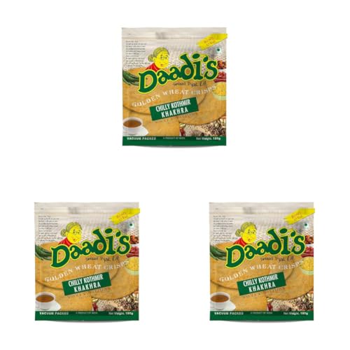Image of Daadi's Crisp Wheat Chilly Kothmir Khakhra, 180g each (Pack of 9)