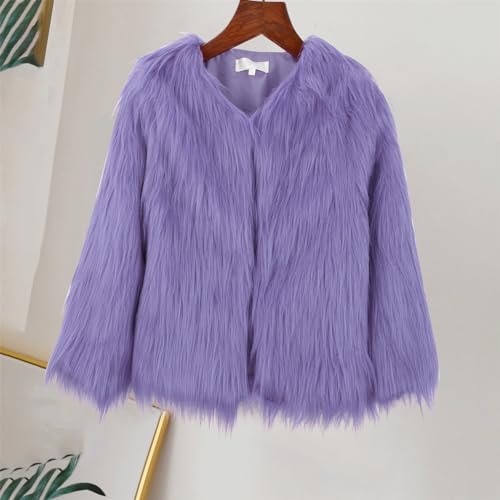 Girls Faux Fur Jacket Coat Toddler Baby Kids Fall Winter Snowday Thick Warm Fashion Cool Long Sleeve Fuzzy Clothes3