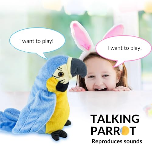 MAGIC SELECT Loro de Peluche Parlante Que Repite Sonidos y con Canciones en Varios Idiomas. Juguete Interactivo, Regalo para Niños y Bebés. Bateria Recargable USB. - imagen 2