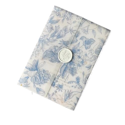 Papier vélin à fleurs bleu-vert invitation mariage 5x7 calque