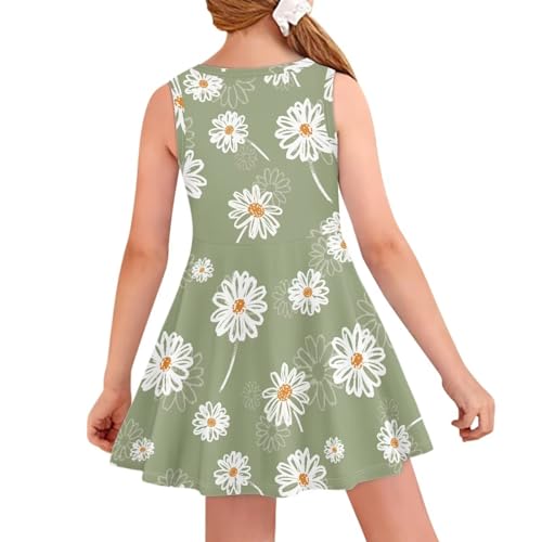 Girls A-Line Swing Dress Sleeveless Round Neck Casual Summer Cute Graphic Princess Dresses2