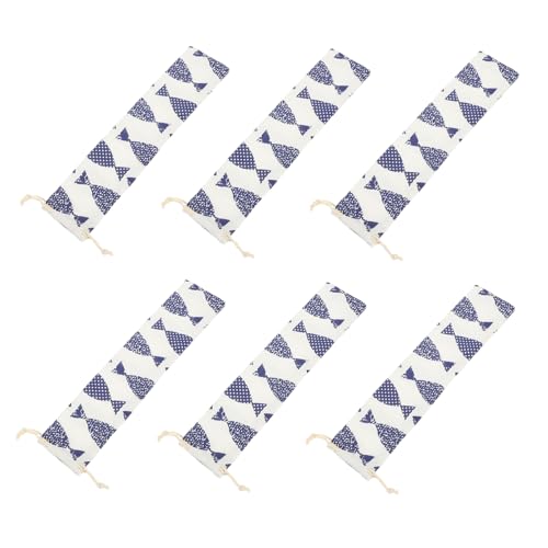 MAGICLULU 6 Piezas Bolsa De Palillos Cajas Organizadoras Estuche De Viaje Para Palillos Bolsa De Transporte De Pajitas Bolsa De Transporte De Palillos Bolsa Porta Vajilla Sabana De Algodon