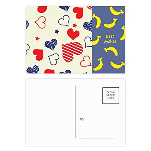 Cartes postales Amérique Banana merci cœur pentagramme rouge bleu multicolore 20 pièces DIYthinker