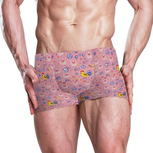 Cute Pig Mens Swim Trunk Swimwear Bathing Suit Swim Brief Square Leg Board Short S B04052022