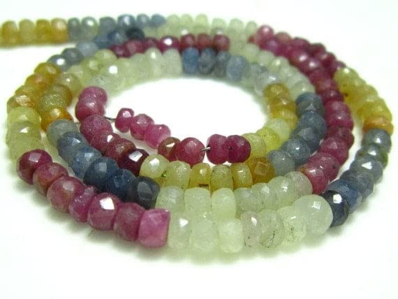 Multi Sapphire Ruby Rondelles 4mm | Créez un Bijou Héritage Chargé d'Histoire
