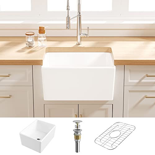 21 Inches Kitchen Sink, Eridanus Utility Farmhouse Sink, Prep And Bar Sink, Laundry Sink, 21"X 16"X 8"(Trapezoidal) #TOP27