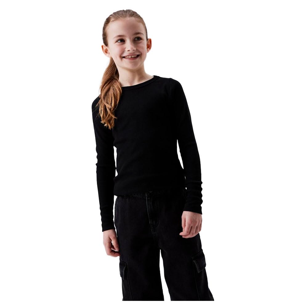 NAME IT Dziewczęca Nkfnakal Ls Short Top Noos koszulka z długim rękawem, czarny, 116