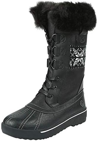 Northside Women's Bishop Mid-Calf Cold Weather Fashion Boot, Onyx/Nordic, 8 M US