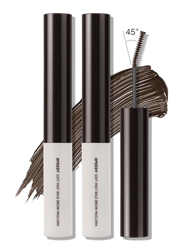 Ponhey 2 Pack Tinted Eyebrow Gel with Angled Micro-Precision Brush, Waterproof Long-Lasting Smudgeproof Brow Gel, Eyebrow Mascara Brow Tint for Natural Brow Makeup #02 Brown