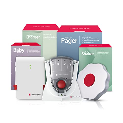Image of Bellman & Symfon Wireless Baby Cry Alert Monitor with Pager and Bed Shaker – Smart Safety System for Deaf, Hard of Hearing – Baby Audio, Elderly Care Alarm, No WiFi Needed, Vibrating Notification Kit