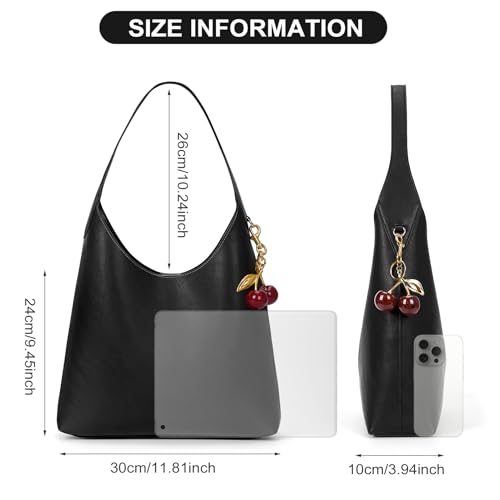 Image of Hobo Bags For Women Vegan Leather Shoulder Bag Tote For Women Medium Slouchy Designer Handbags Purses Fall Fashion
