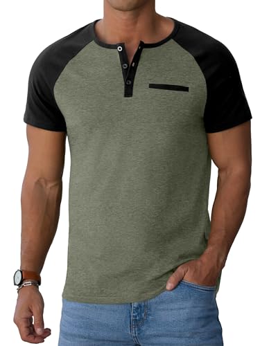 Image of Sailwind Men's Cotton Henley Short Sleeve Casual T-Shirts with Pocket