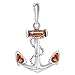 Produktbild ANDANTE Premium Collection - Echter OSTSEE Bernstein Kettenanhänger in 925 Sterling Silber ** Marine Anker ** Zertifiziert - Gold des MEERES - Farbe Cognac