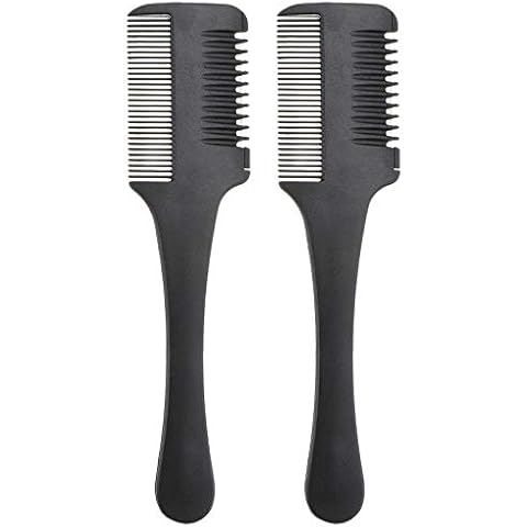 Minkissy Hair Cutter Comb, 2pcs Hair Thinner Comb Shaper Hair Razor With Comb Hair Cutting Scissors Double Edge Razor for Hair Cutting and Styling Cover
