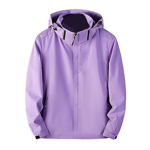 Chaqueta de senderismo para mujer impermeable abrigo de lluvia de gran tamaño media temporada