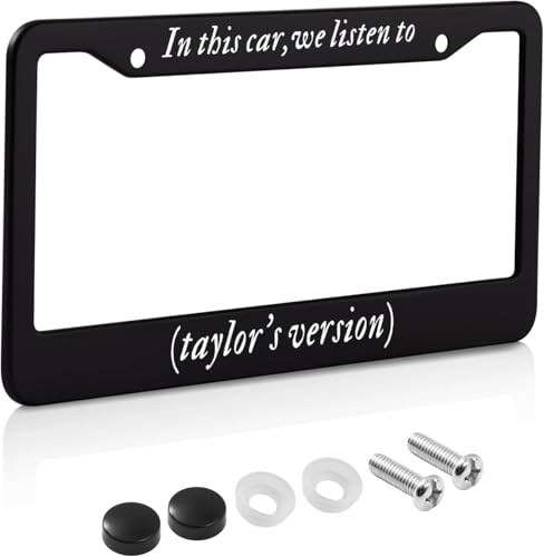 Personalized License Plate Frame Stainless Steel Car License Plate Accessory Decorative 2 Holes and Screws Fits US Standard License Plates Size: 12.2 x 6.3 in