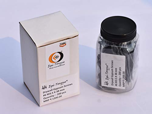 Image of Drywall Gypsum Black Screw Sharp Point Size #6 M3.5 X 38mm (Pack of 200 Pcs)