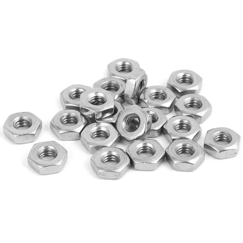 TA-VIGOR 20Pcs Hex Nuts, 8#-32 UNC Self Locking Nuts, 304 Stainless Steel Insert Lock Nut for Bolts, Hexagon Nutstones for Lock Washers, Bolts, Screws