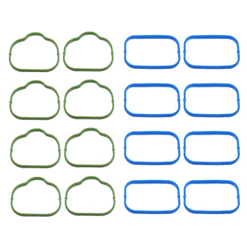 Image of Motoforti Gasket Intake Manifold Gaskets, for Cherokee Challenger 2011-2019, Rubber, 5184331AC 5281824AA 5184562AC, Green Blue, 1 Set