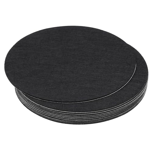 PATIKIL 7 Inch Diameter Lamp Base Felt, 10Pack 2mm Thickness Round Soft Adhesive Non-Slip Anti-Scratch Backed Felt for Lamp Furniture DIY Craft, Black