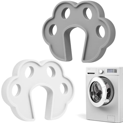 Supporto per porta lavatrice grigio e bianco, supporto per porta lavatrice, accessori per supporto porta lavatrice a carica frontale, supporto porta lavatrice aperto, strumento per supporto porta