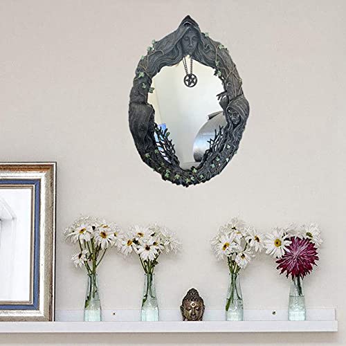 Miroir triple déesse de la lune suspendu rétro à cinq branches