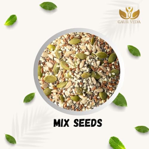 Image of GAURVEDA Mix Seeds for eating - 6 Types of Seeds in 1 Pack (250 Grams, Mix Seeds)