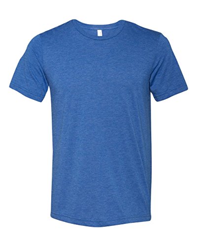 Image of Canvas Mens Triblend Crew Neck Plain Short Sleeve T-Shirt (XL) (True Royal Triblend)